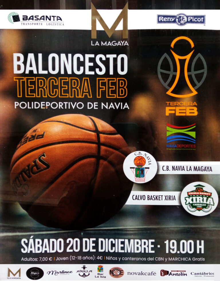 El próximo 20 de diciembre se celebra en Navia una jornada de baloncesto en la Tercera FEB 4 baloncesto