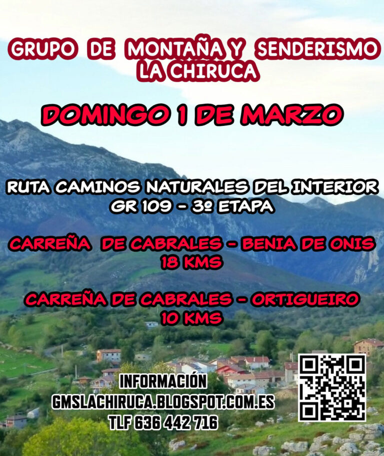Ruta del 1 de marzo en el Concejo de Arenas de Cabrales